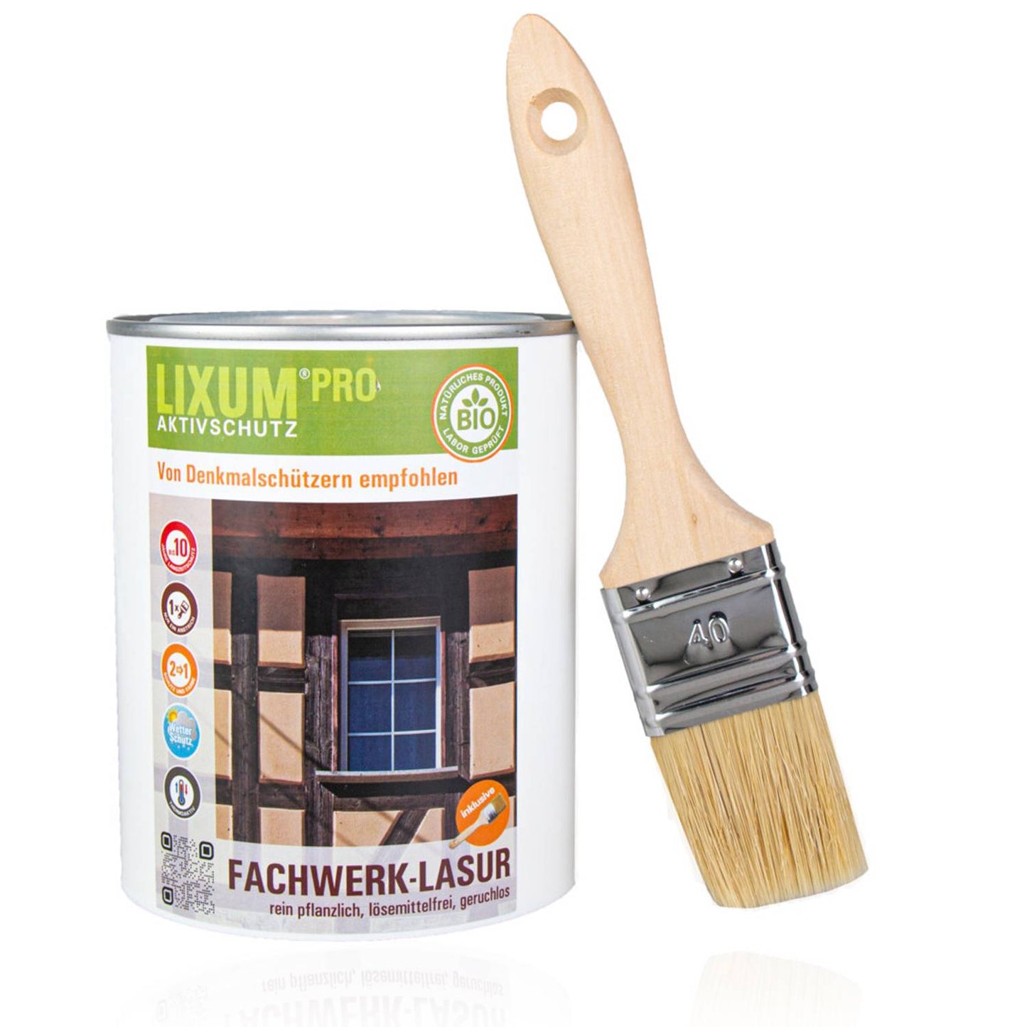 Biological half -timbering wood glaze - wood protection & wood care for inside & outside