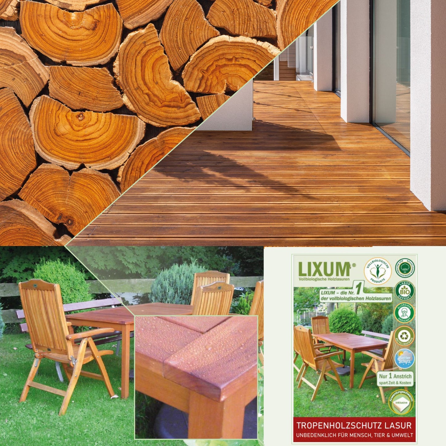 LIXUM Biologischer Holzschutz Tropenholzschutz Holzlasur - Meranti