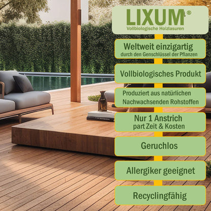 LIXUM PRO – 100% biologisches & natürliches Hartwachsöl universell Außenbereich