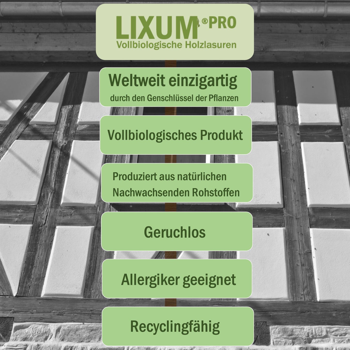 LIXUM PRO Biologische Fachwerk Holzlasur
