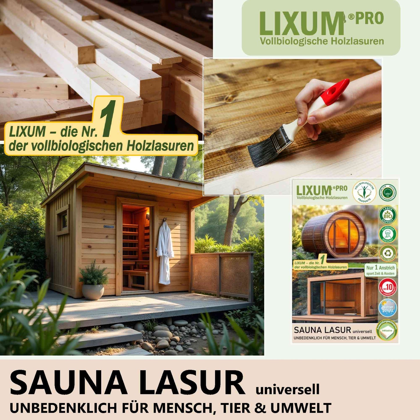 LIXUM PRO - SAUNA HOLZLASUR universell