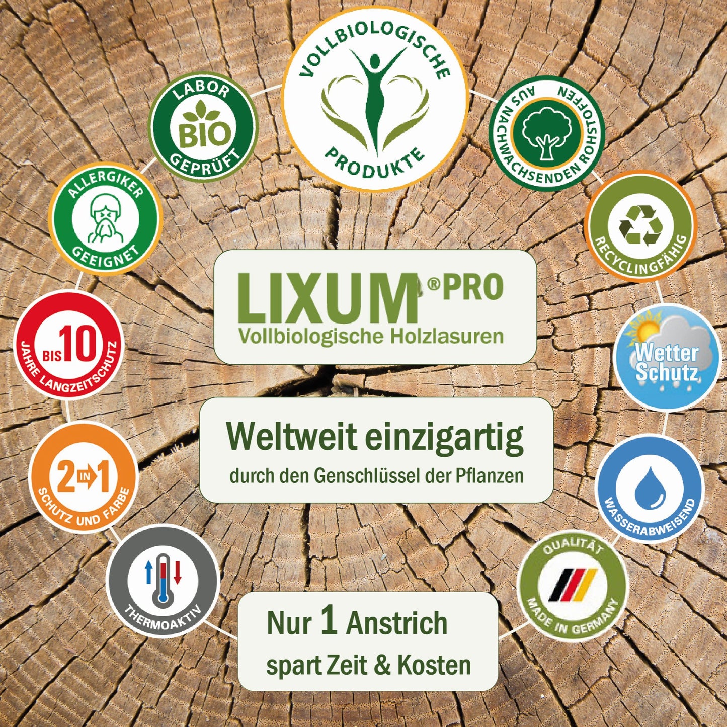 LIXUM Biologischer Terrassenholzschutz Holzlasur