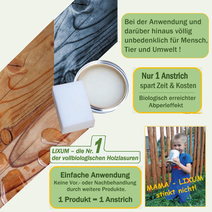 LIXUM Biologischer Holzschutz Tropenholzschutz Holzlasur - Bongossi