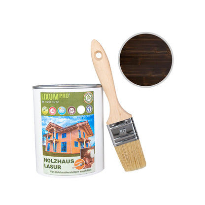 Biological wooden house & log house glaze - wood protection & wood care for inside & outside