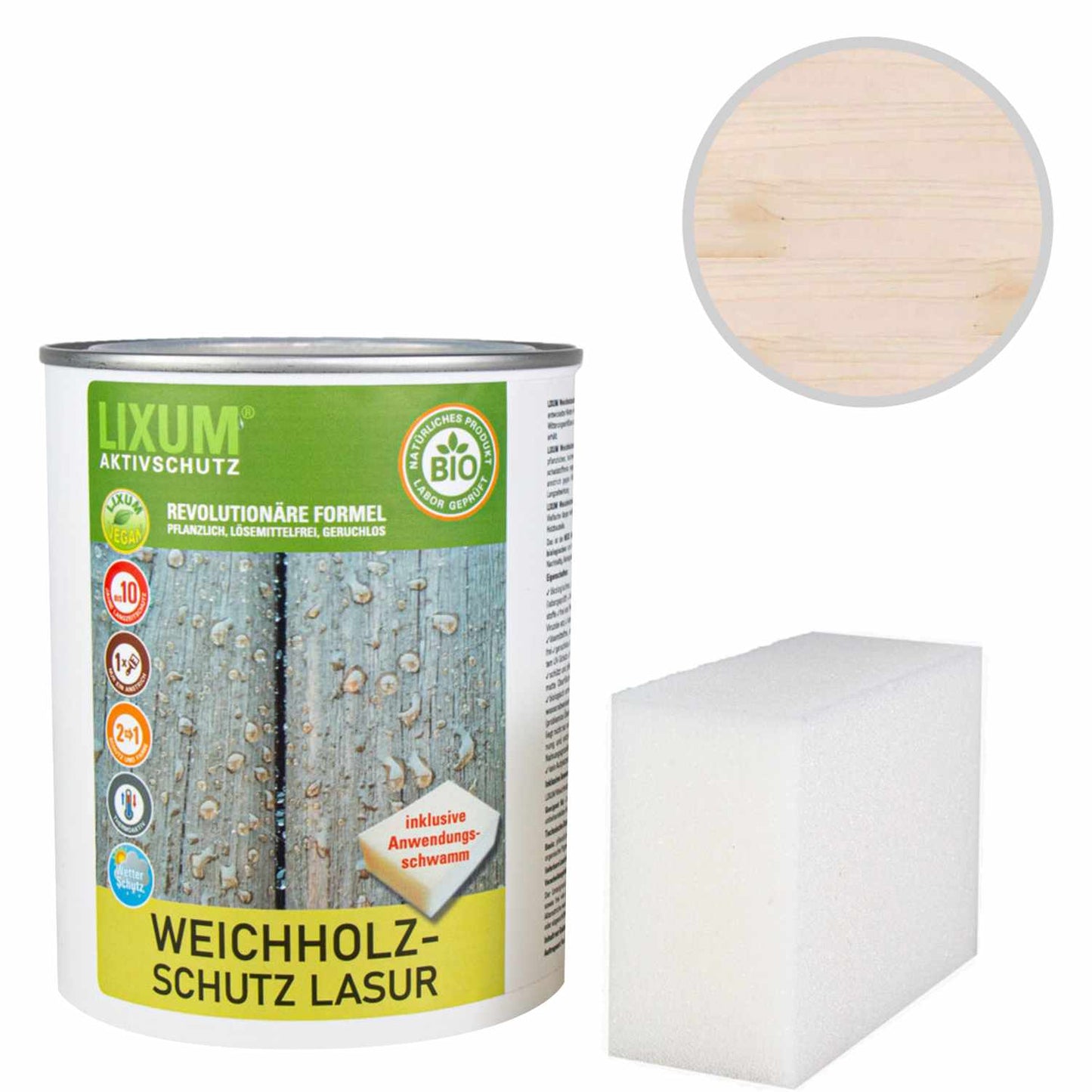 Glassa di protezione delle legno del legno biologico - pino - protezione del legno e cura del legno per l'esterno