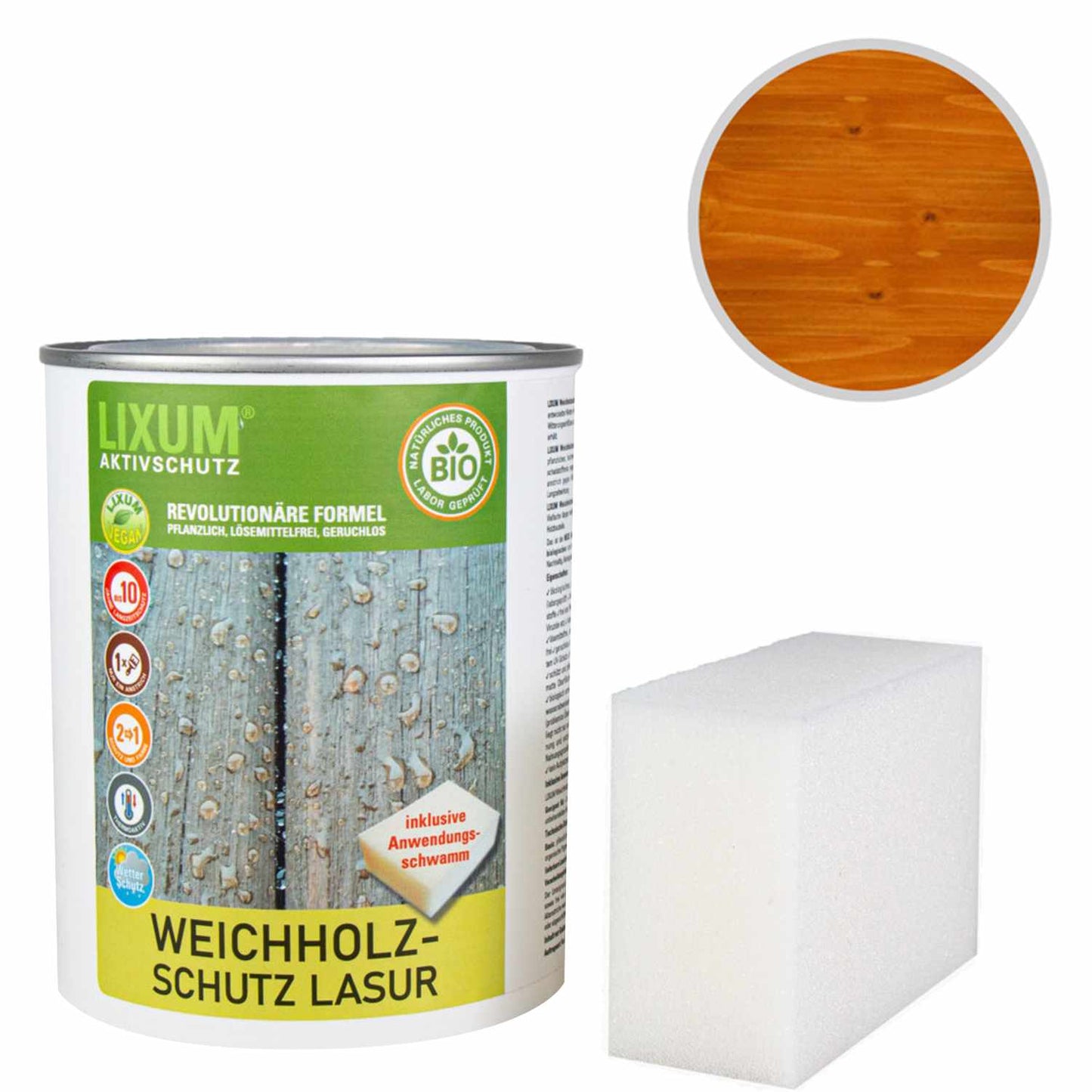 Biological wood protection softwood protection glaze - larch - wood protection & wood care for outside
