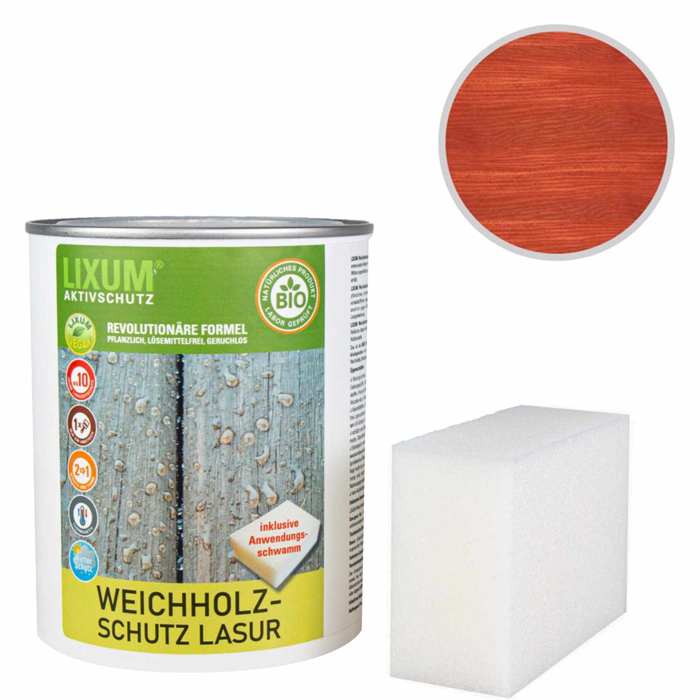 Protección biológica de la madera Glaze de protección de madera blanda - Pino - Protección de la madera y cuidado de la madera para el exterior